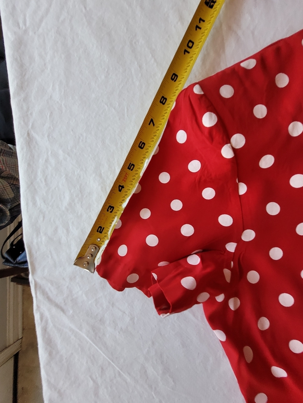 VTG My Michelle Red & White Polka Dot Mini Dress Size 11/12 - Picture 7 of 11